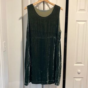 Green Silk Blend Velvet Dress